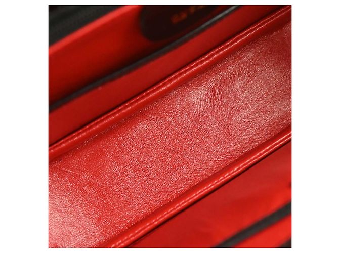 Gucci Vintage Convertible Bamboo Top Handle Leather Medium Nero - vista 3