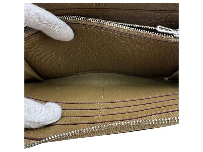 Hermès HERMES Rundzip Evelyne langer Geldbeutel in Braun - Ansicht 11