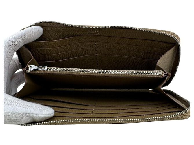 Hermès HERMES Rundzip Evelyne langer Geldbeutel in Braun - Ansicht 7
