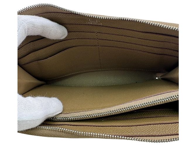 Hermès HERMES Rundzip Evelyne langer Geldbeutel in Braun - Ansicht 9