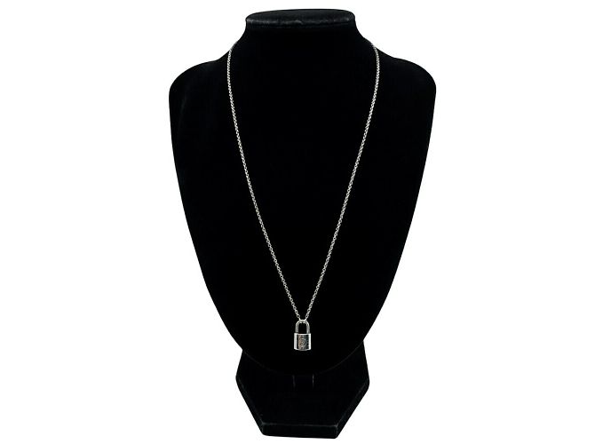 Louis Vuitton Silver Lockit Anhänger Halskette Silber - Ansicht 10