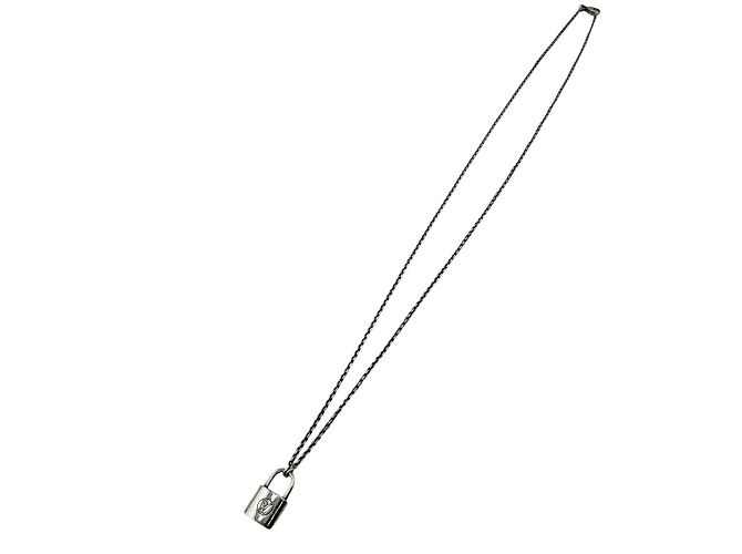 Louis Vuitton Silver Lockit Anhänger Halskette Silber - Ansicht 2