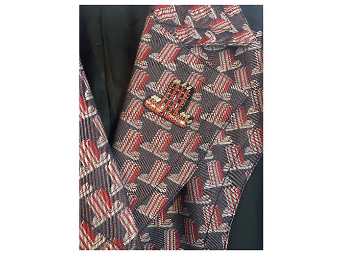 Lanvin virgin wool jacket with geometric pattern – size 38 – new with structured belt - view 3