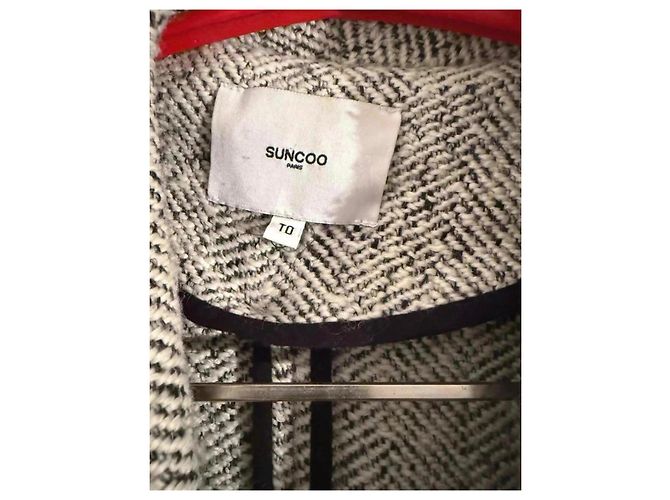 Abrigo Suncoo Éloi Estampado Espiga Blanco y Negro - vista 4