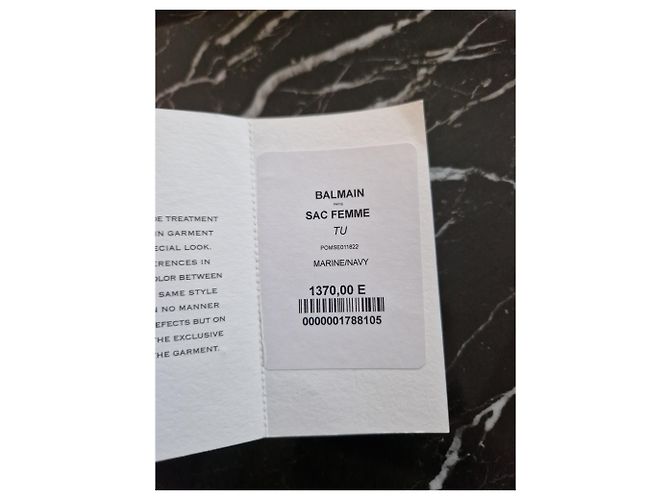 Balmain – Minaudière in velluto blu navy con catena dorata
Nuovo con etichetta - vista 3