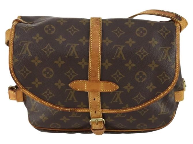 Borsa Saumur Louis Vuitton in tela Monogram Marrone - vista 2