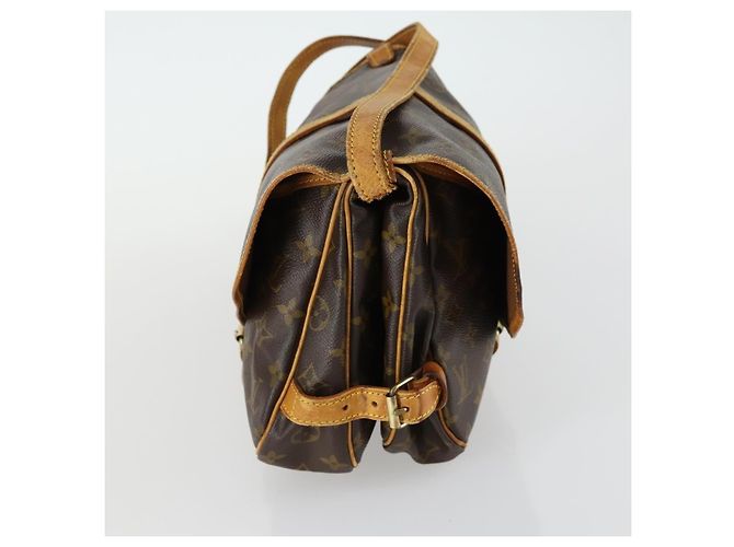 Borsa Saumur Louis Vuitton in tela Monogram Marrone - vista 3