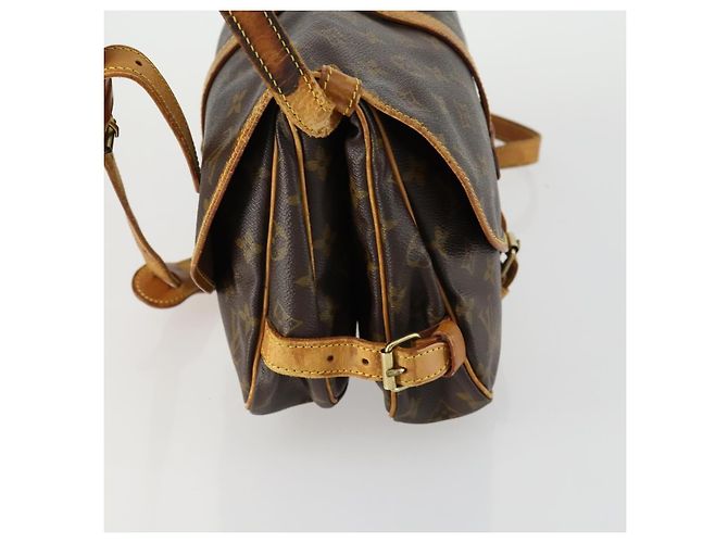 Borsa Saumur Louis Vuitton in tela Monogram Marrone - vista 4