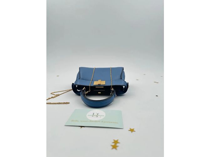 Fendi Nano Peekaboo – Pelle Azzurra Blu Blu chiaro - vista 6