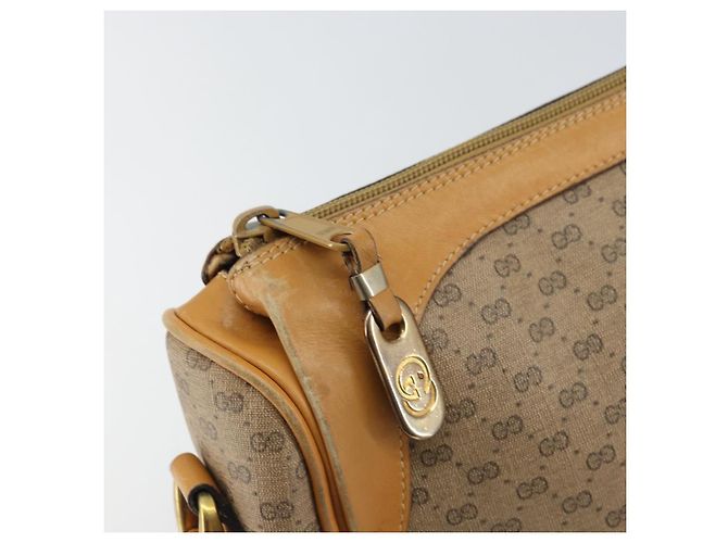 Gucci Borsa a Spalla Micro GG Supreme PVC Beige Oro Auth BA9394 D'oro - vista 10