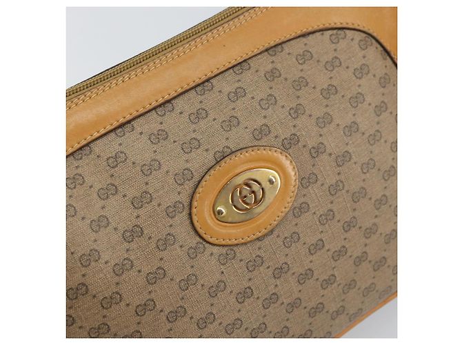 Gucci Borsa a Spalla Micro GG Supreme PVC Beige Oro Auth BA9394 D'oro - vista 17