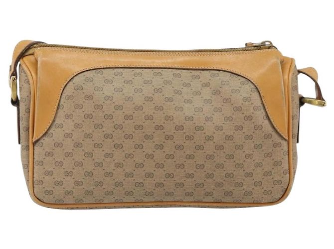 Gucci Borsa a Spalla Micro GG Supreme PVC Beige Oro Auth BA9394 D'oro - vista 2