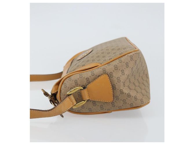 Gucci Borsa a Spalla Micro GG Supreme PVC Beige Oro Auth BA9394 D'oro - vista 4