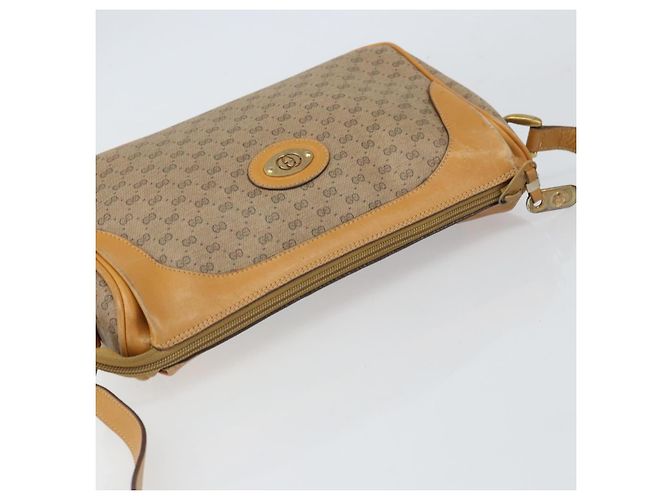 Gucci Borsa a Spalla Micro GG Supreme PVC Beige Oro Auth BA9394 D'oro - vista 6