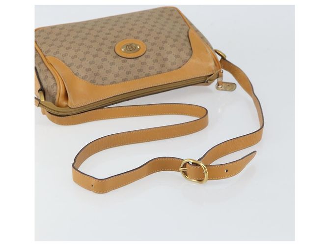 Gucci Borsa a Spalla Micro GG Supreme PVC Beige Oro Auth BA9394 D'oro - vista 7