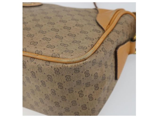 Gucci Borsa a Spalla Micro GG Supreme PVC Beige Oro Auth BA9394 D'oro - vista 9