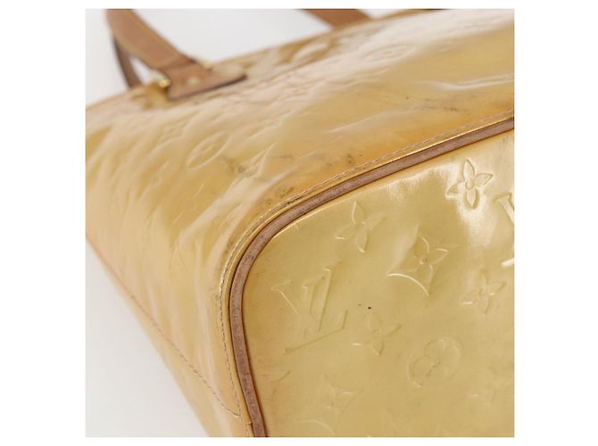 LOUIS VUITTON Monogram Vernis Houston Hand Bag Beige M91004 LV Auth ka1258 - view 14
