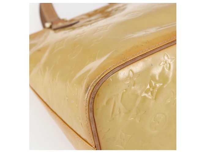 LOUIS VUITTON Monogram Vernis Houston Hand Bag Beige M91004 LV Auth ka1258 - view 16