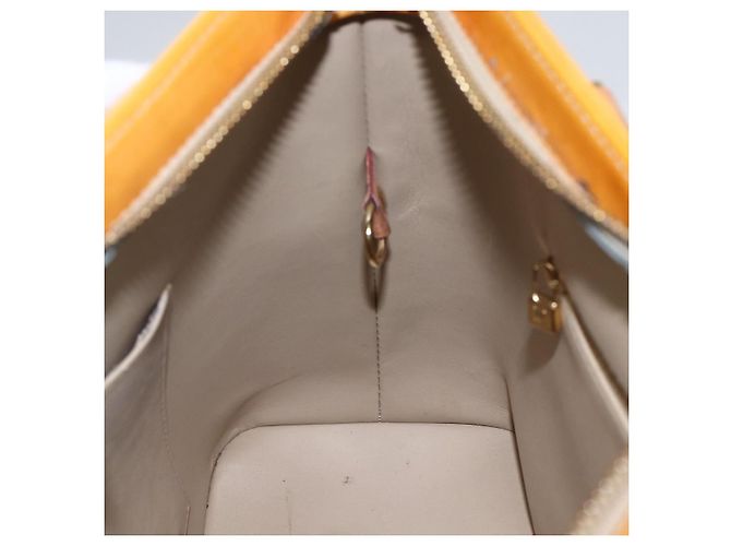 LOUIS VUITTON Monogram Vernis Houston Hand Bag Beige M91004 LV Auth ka1258 - view 20