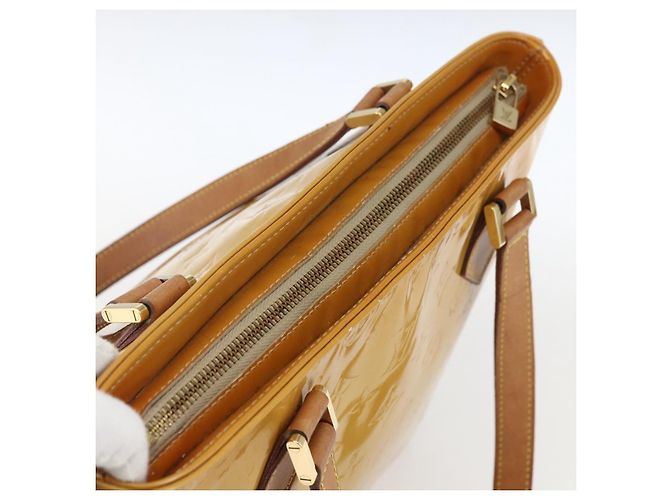 LOUIS VUITTON Monogram Vernis Houston Hand Bag Beige M91004 LV Auth ka1258 - view 6