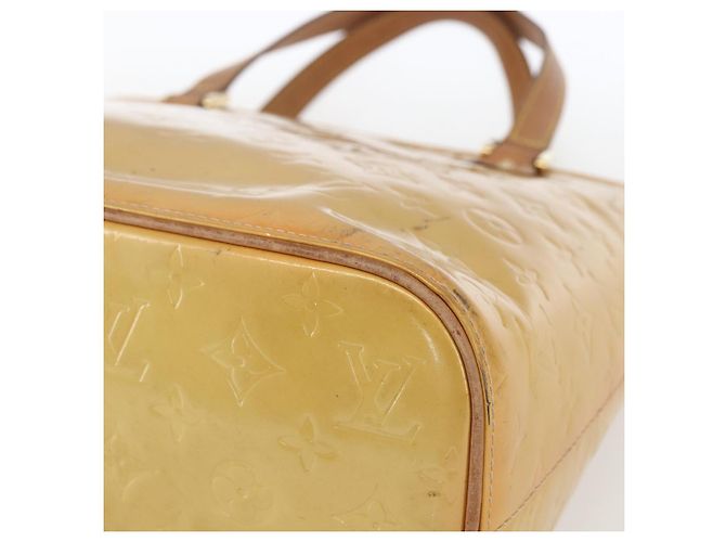 LOUIS VUITTON Monogram Vernis Houston Hand Bag Beige M91004 LV Auth ka1258 - view 9
