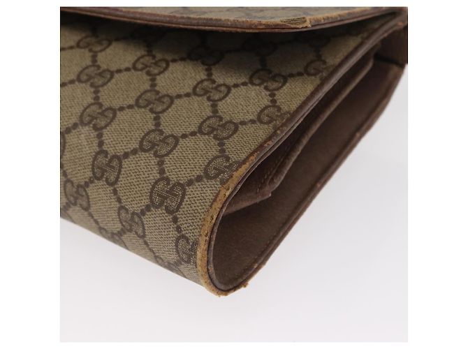 Gucci Borsa a Spalla GG Supreme PVC Beige Oro Auth BA9294 D'oro - vista 14