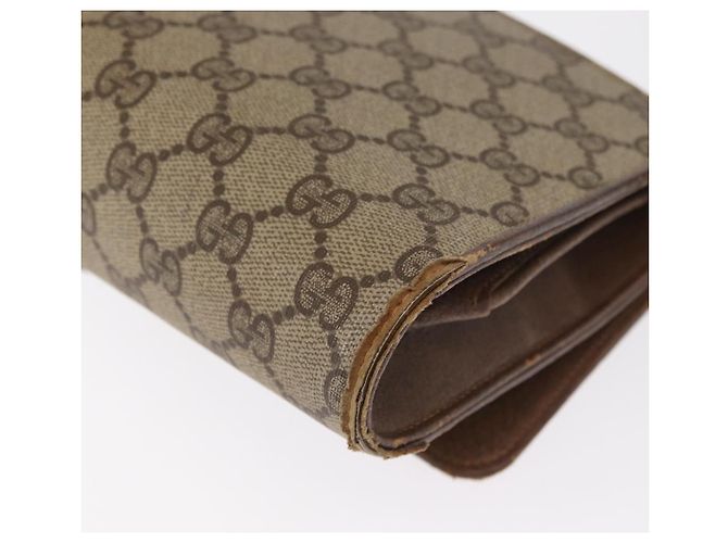 Gucci Borsa a Spalla GG Supreme PVC Beige Oro Auth BA9294 D'oro - vista 16