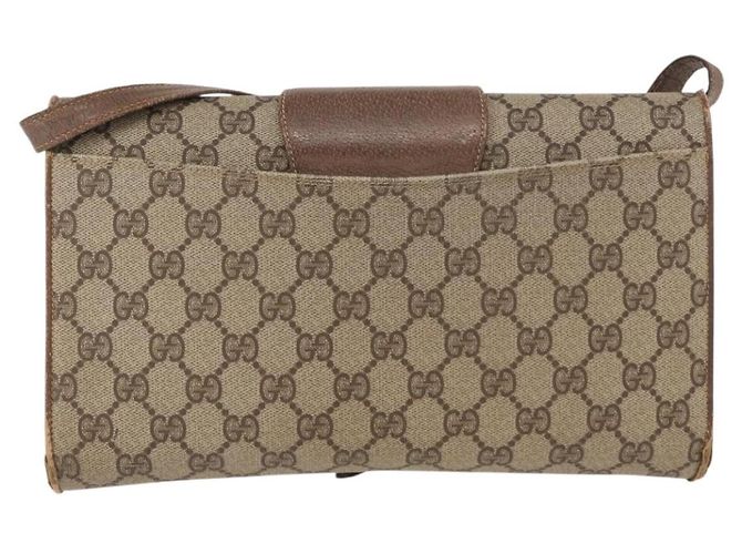 Gucci Borsa a Spalla GG Supreme PVC Beige Oro Auth BA9294 D'oro - vista 2