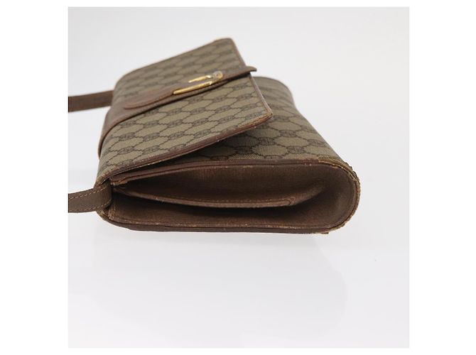 Gucci Borsa a Spalla GG Supreme PVC Beige Oro Auth BA9294 D'oro - vista 4