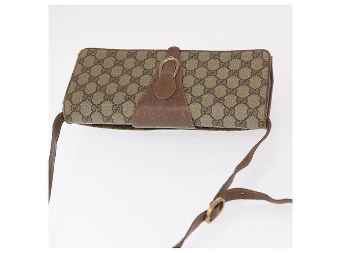 Gucci Borsa a Spalla GG Supreme PVC Beige Oro Auth BA9294 D'oro - vista 6