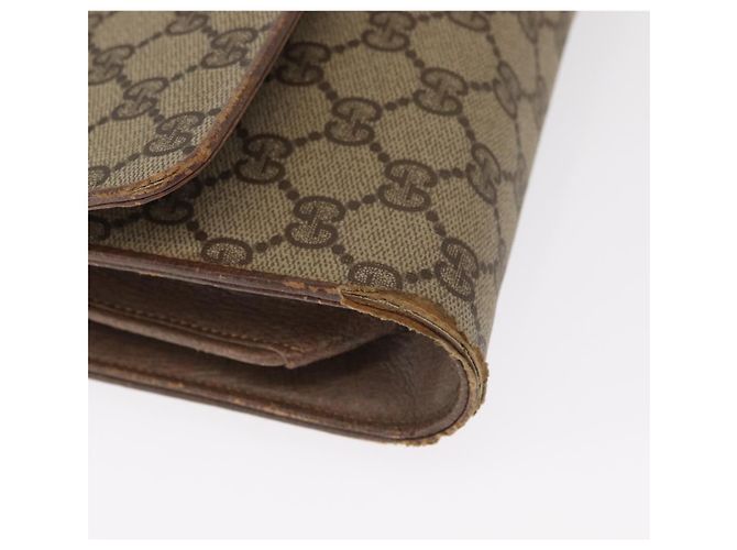 Gucci Borsa a Spalla GG Supreme PVC Beige Oro Auth BA9294 D'oro - vista 9