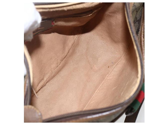 Borsa Sherry Line GG Supreme Web di GUCCI in PVC beige e oro 89 02 032 Auth 159407 D'oro - vista 11