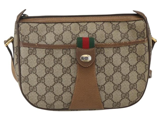 Borsa Sherry Line GG Supreme Web di GUCCI in PVC beige e oro 89 02 032 Auth 159407 D'oro - vista 13