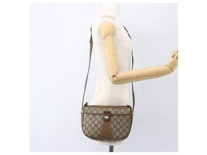 Borsa Sherry Line GG Supreme Web di GUCCI in PVC beige e oro 89 02 032 Auth 159407 D'oro - vista 22