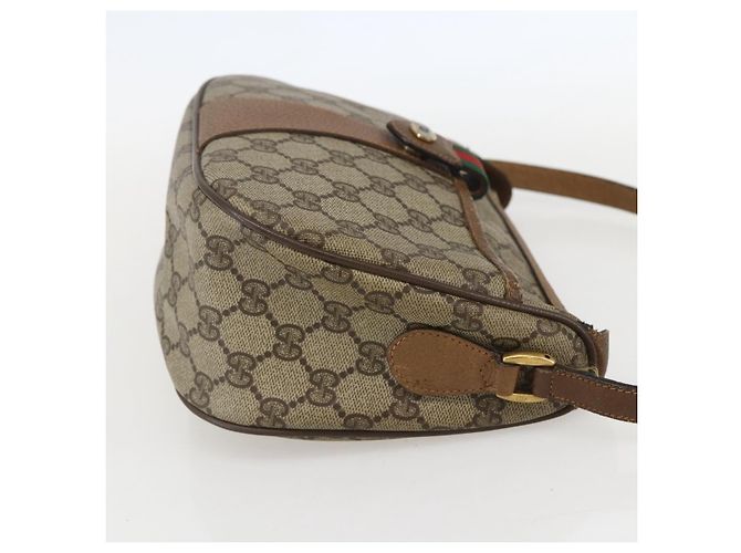 Borsa Sherry Line GG Supreme Web di GUCCI in PVC beige e oro 89 02 032 Auth 159407 D'oro - vista 4