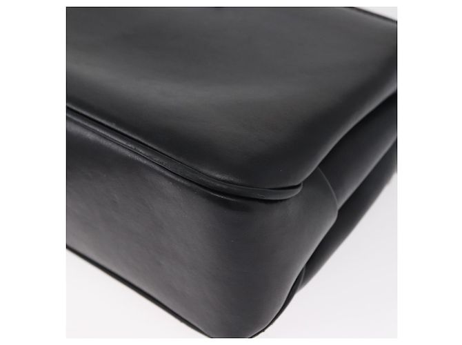 Borsa a spalla in pelle nera con borchie e catena Christian Louboutin Auth gh1489 Nero Argento - vista 16