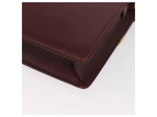 Cartier Borsa a spalla Must Line in pelle Bordeaux oro Auth BA9345 D'oro Bordò - vista 16