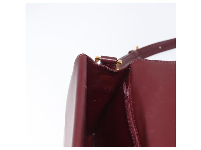 Cartier Borsa a spalla Must Line in pelle Bordeaux oro Auth BA9345 D'oro Bordò - vista 20