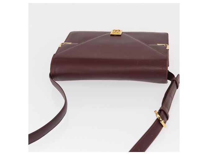 Cartier Borsa a spalla Must Line in pelle Bordeaux oro Auth BA9345 D'oro Bordò - vista 6