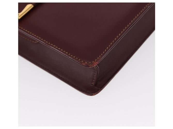 Cartier Borsa a spalla Must Line in pelle Bordeaux oro Auth BA9345 D'oro Bordò - vista 9