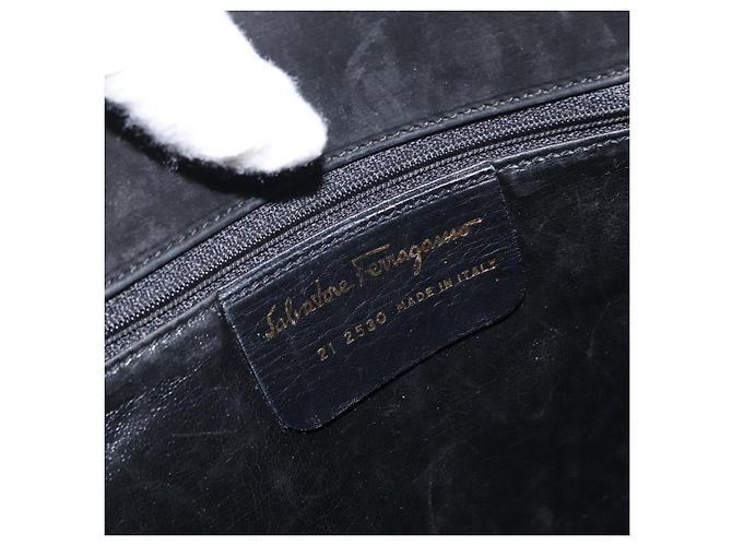 Borsa Tote Salvatore Ferragamo in suede nero e oro Auth BA9344 D'oro - vista 12