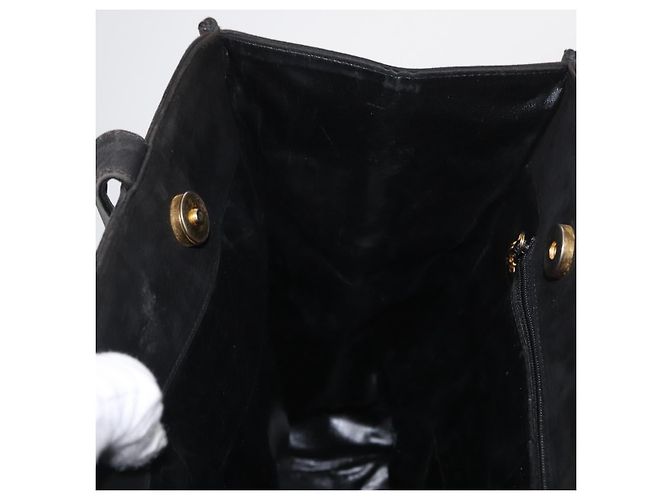 Borsa Tote Salvatore Ferragamo in suede nero e oro Auth BA9344 D'oro - vista 19