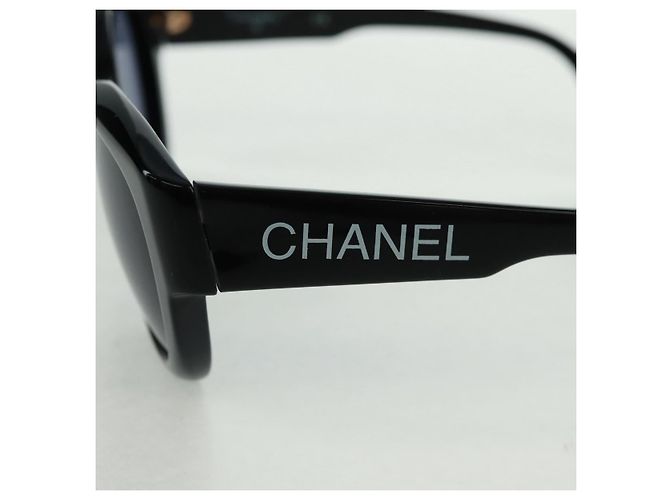 Gafas de sol CHANEL de plástico Negro CC Auth ka1252 - vista 10