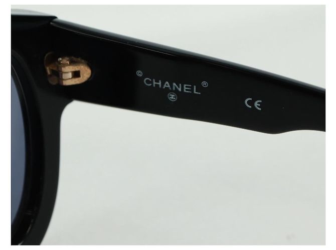Gafas de sol CHANEL de plástico Negro CC Auth ka1252 - vista 15