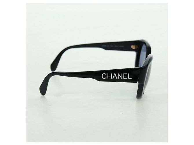 Gafas de sol CHANEL de plástico Negro CC Auth ka1252 - vista 4