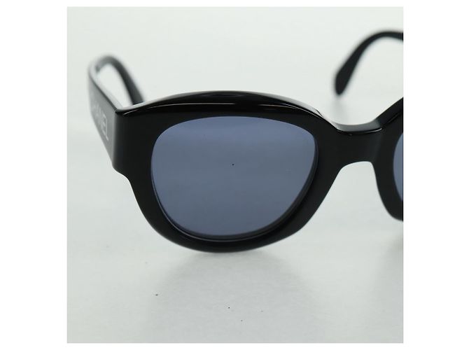 Gafas de sol CHANEL de plástico Negro CC Auth ka1252 - vista 7