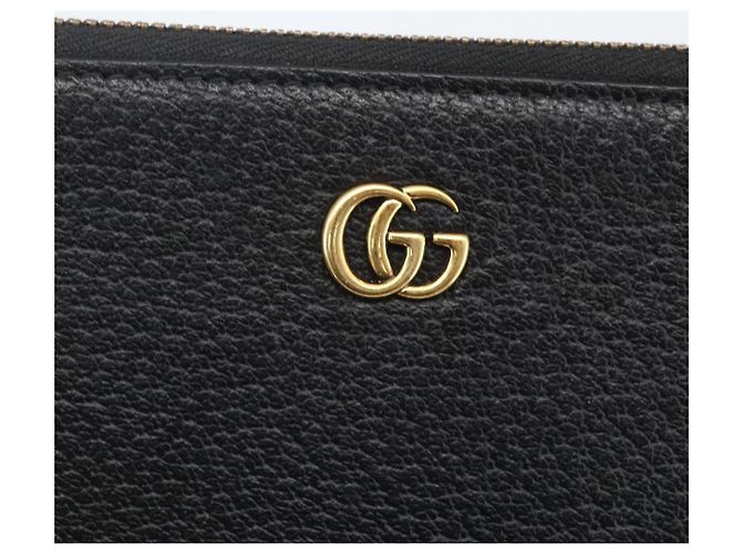GUCCI Clutch Tasche aus Leder Schwarz Gold 475317 Auth ka1319 Golden - Ansicht 19