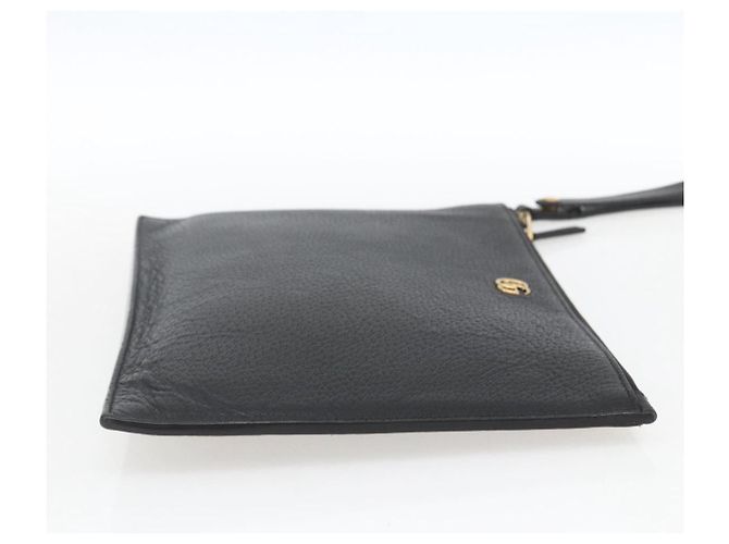 GUCCI Clutch Tasche aus Leder Schwarz Gold 475317 Auth ka1319 Golden - Ansicht 4