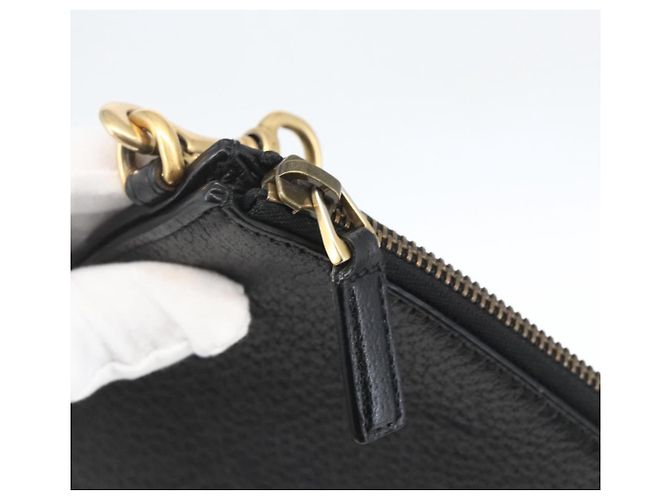 GUCCI Clutch Tasche aus Leder Schwarz Gold 475317 Auth ka1319 Golden - Ansicht 9