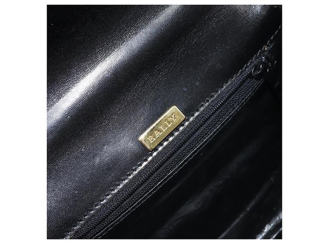 BALLY Borsa a Mano in Pelle 2 vie Nero Oro Auth 158161 D'oro - vista 20